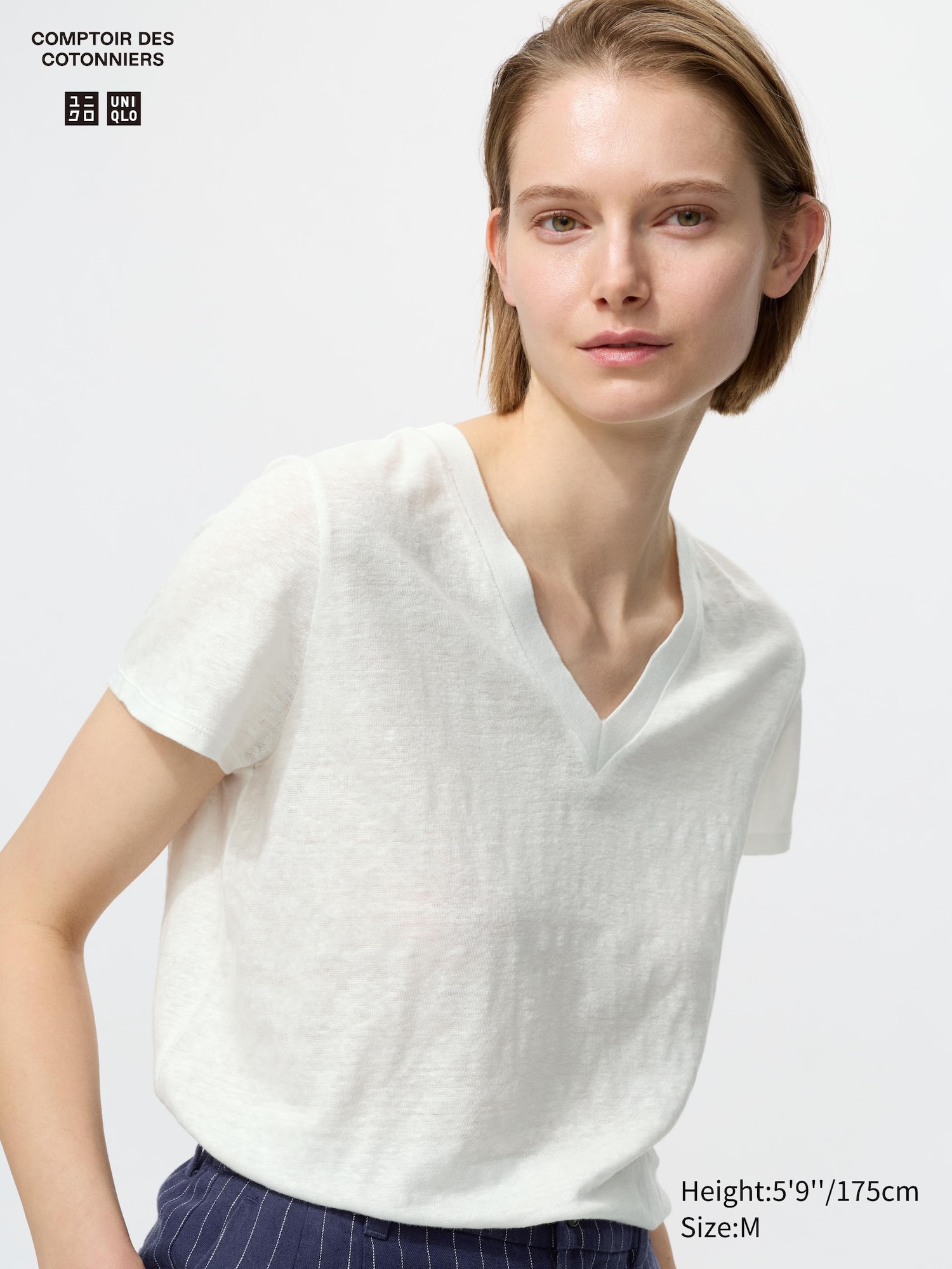 Linen V Neck T