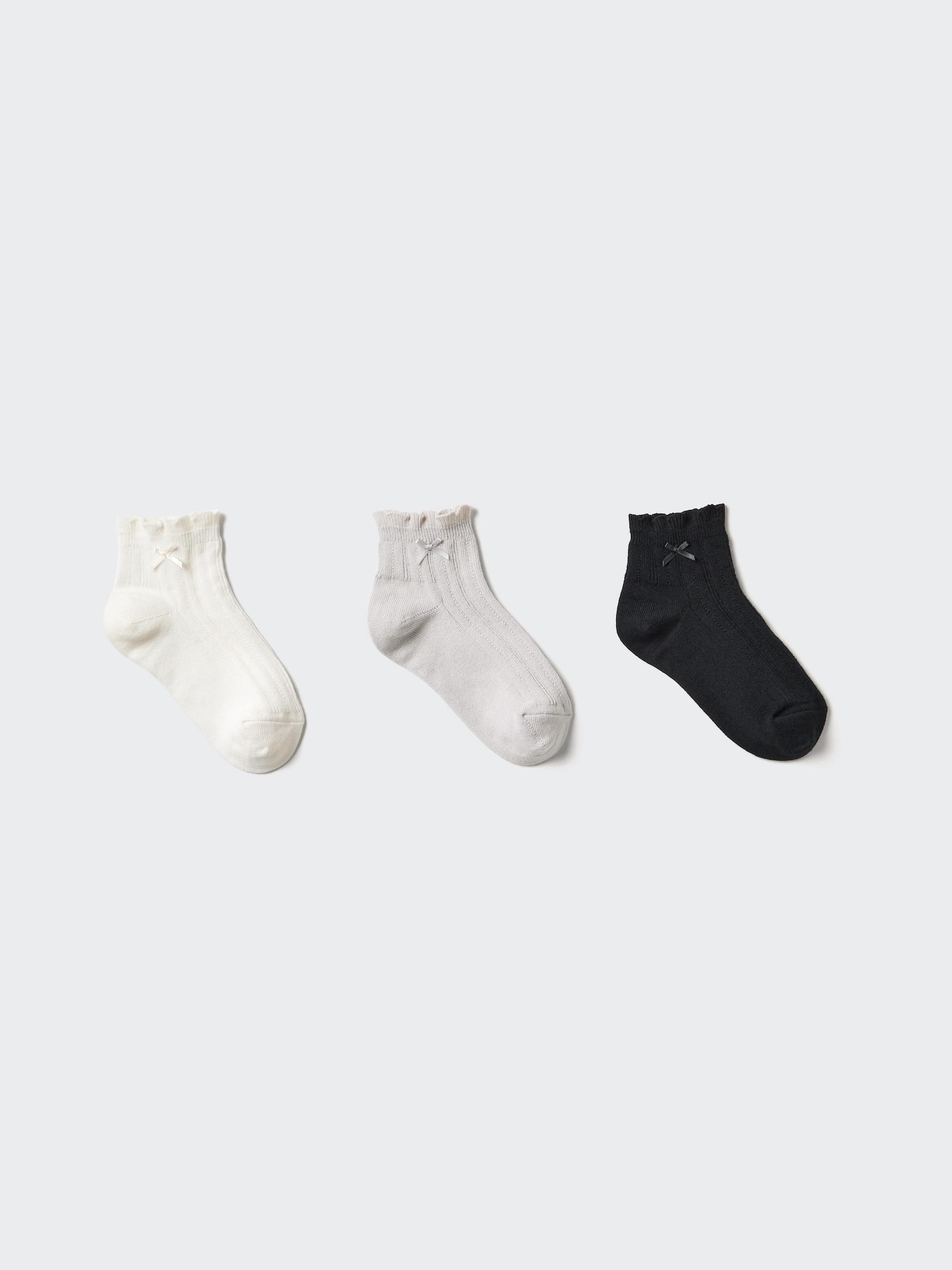 GIRLS Short Socks 3 Pairs Ribbon