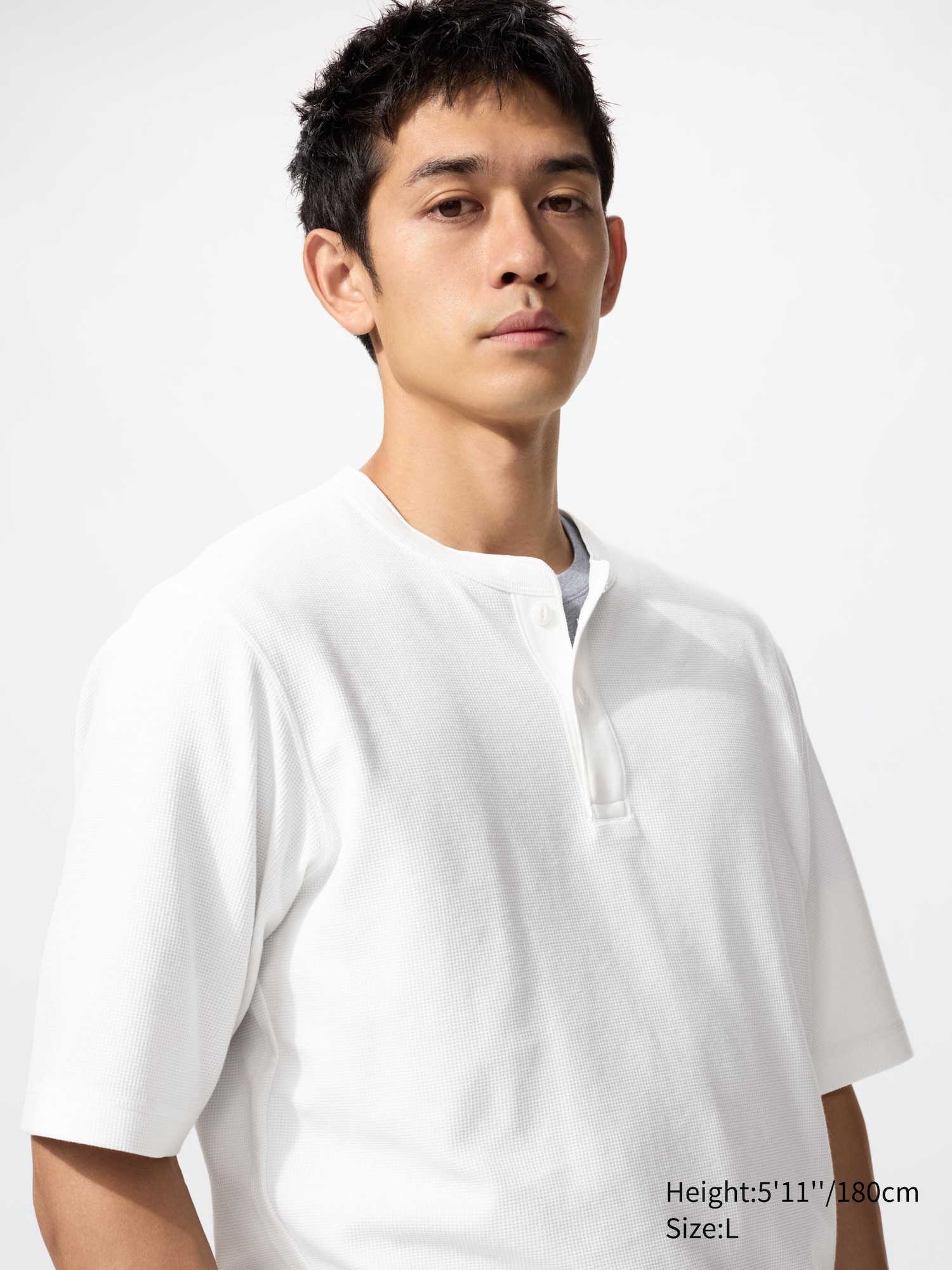 Dry Waffle Henley Neck T-Shirt